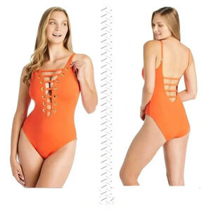 Bleu Rod Beattie Free Spirit Lace Down One
Piece Swimsuit